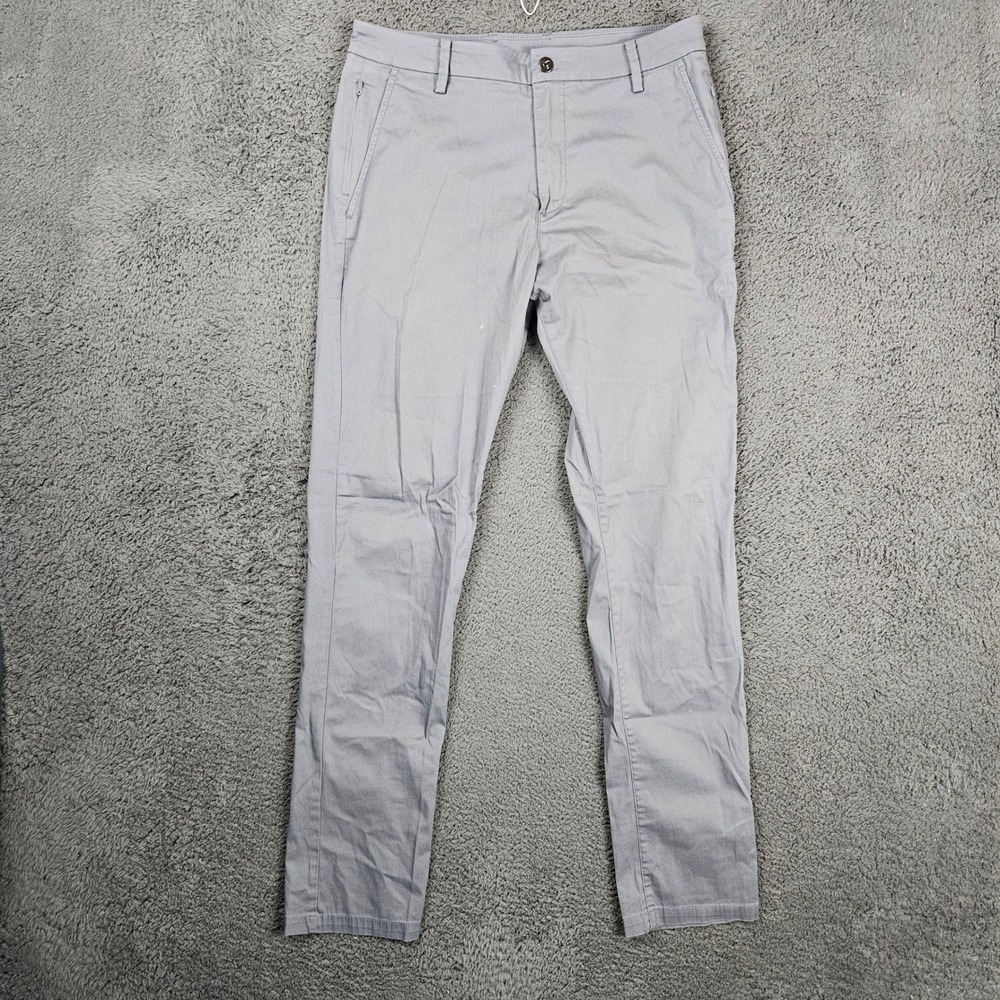 Birddogs Mens Gray Chino Pants Built-in Liner Stretch Cotton‎ Blend 32x34